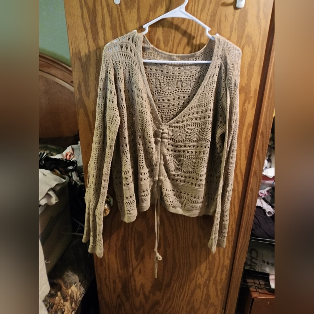 Tan knit pullover